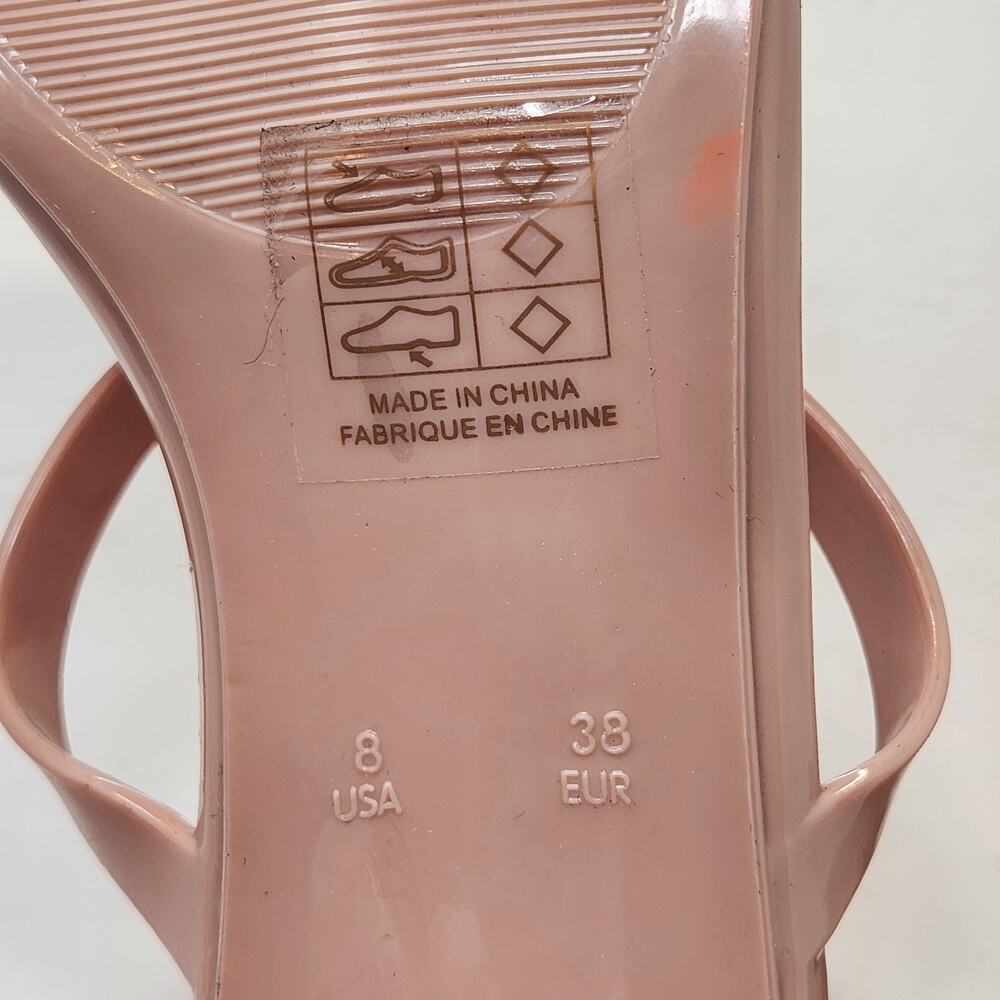 Jeffrey Campbell Jamm 3 Jelly Blush Pink Heeled Sandal Size 38 US 8 Slip On Shoe - Picture 8 of 8